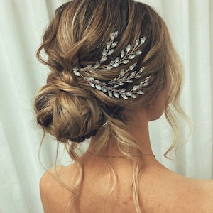 Gold Bridal Hair Comb: Crystal & Opal Wedding Hair Accessory