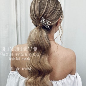 Pearl Bridal Hair Pins: Baby&#39;s Breath Wedding Hair Accessory