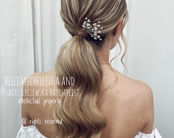 Horquillas de novia con perlas: accesorio para el cabello de novia con toques de aliento de bebé