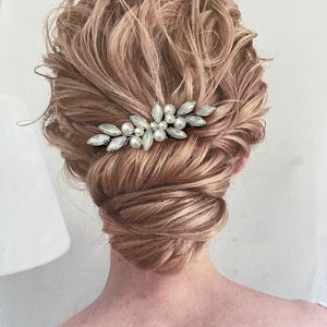 Opal Bridal Hair Comb: Crystal Wedding Hair Piece, Something Blue
