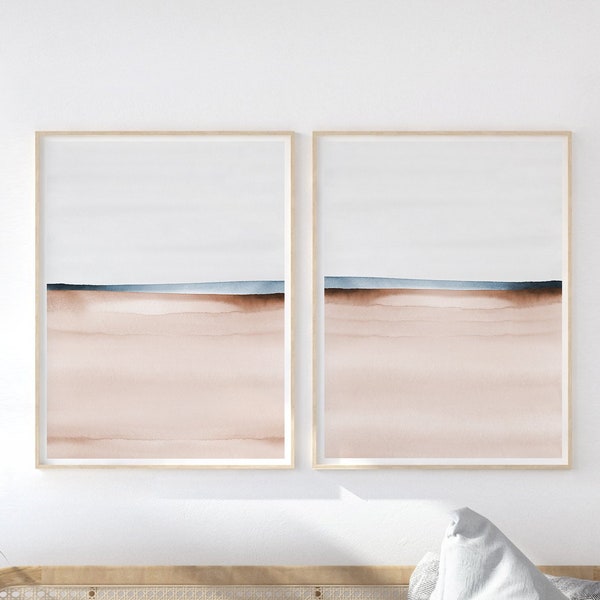 Bedroom Print Set, PRINTABLE Wall Art, Rust Navy Art, Set of 2 Prints, Printable Abstract Art, Abstract Wall Art, Bedroom Wall Art, Modern