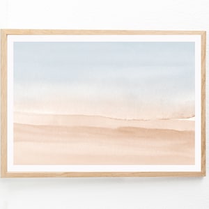 Neutral Print, Printable Wall Art, Desert Landscape, Abstract Art, Horizontal Wall Art, Watercolor Print, Neutral Wall Art, 24x36 Print image 1