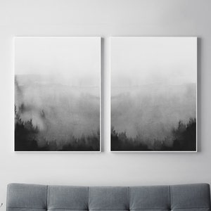 Set of 2 Prints, Printable Abstract Art, Black and White Art, Black Wall Art, Minimal Wall Art, Printable Wall Art, Watercolor Printable