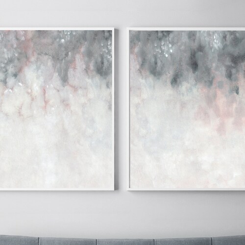 PRINTABLE Wall Art Pink Grey Wall Art Bedroom Print Set Set Etsy