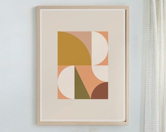 Abstract Shapes Wall Art, PRINTED Wall Art, Fine Art Print, Printed Art, Modern Print, Geometric Print, Living Room Wall Art, Minimal Art