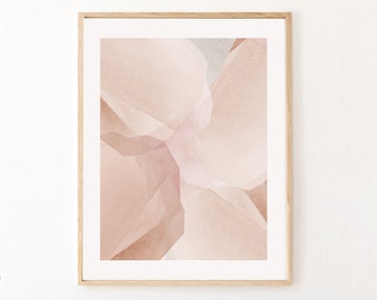 Art mural de chambre neutre, art mural imprimable, art mural neutre, art mural abstrait, art printable abstrait, impression de salon, art rose blush