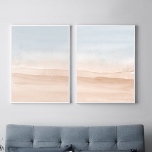 Set of 2 Prints, Bedroom Print Set, PRINTABLE Wall Art, Desert Landscape, Abstract Wall Art, Printable Abstract Art, Bedroom Wall Art, Print