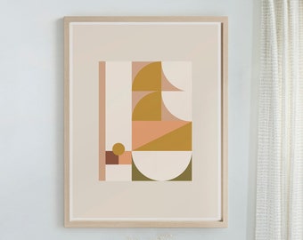 PRINTED Wall Art, Printed Art, Mid Century Modern Art Print, Geometric Wall Art, Modern Wall Art, Modern Art Print, Boho Wall Art, Abstract