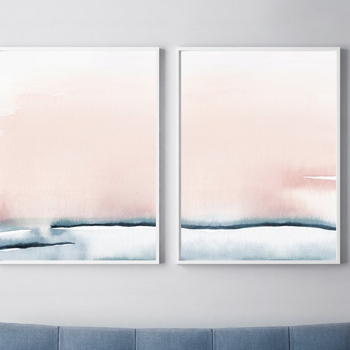 Blush Pink Prints PRINTABLE Bedroom Prints Set of 2 Prints Etsy
