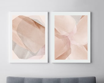 Set of 2 Prints, PRINTABLE Wall Art, Bedroom Print Set, Two Prints, Blush Pink Art, Neutral Wall Art, Printable Art, Wall Prints Set of 2