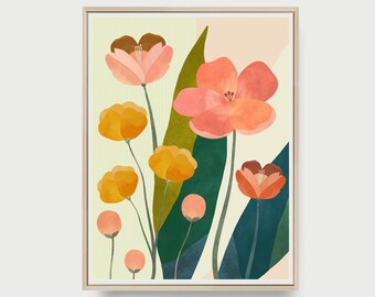 Modern Flower Print, Watercolor Flower Print, Colorful Floral Art, Botanical Wall Art, Bright Floral Print, Bright Wall Art, Fine Art Print