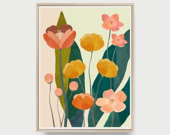 Modern Watercolor Floral Print, Colorful Wall Art, Modern Flowers Print, Bold Flower Print, Modern Botanical Prints, Colorful Flower Print
