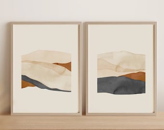 Printable Wall Art, Neutral Wall Art Set of 2,  Beige Wall Art, Earth Tone Wall Art, Modern Wall Art, Living Room Wall Art, Printable Art
