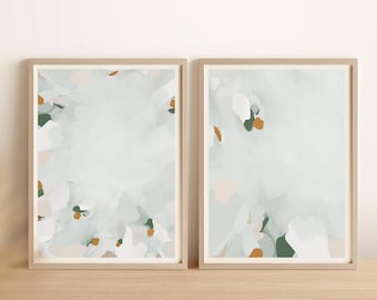 Set of 2 Prints, Printable Wall Art Set, Set of Two Prints, Digital Download, Abstract Art, Abstract Print Set, Modern Art, Green Wall Art