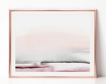 Printable Wall Art, Horizontal Wall Art, Abstract Printable Art, Minimal Art Print, Minimal Abstract Art, Simple Print, Blush Pink Print
