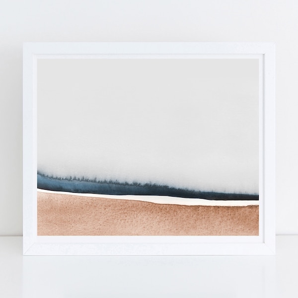 Printable Wall Art, Horizontal Wall Art, Abstract Printable Art, Minimal Art Print, Neutral Art, Minimal Abstract, Watercolor Abstract Art