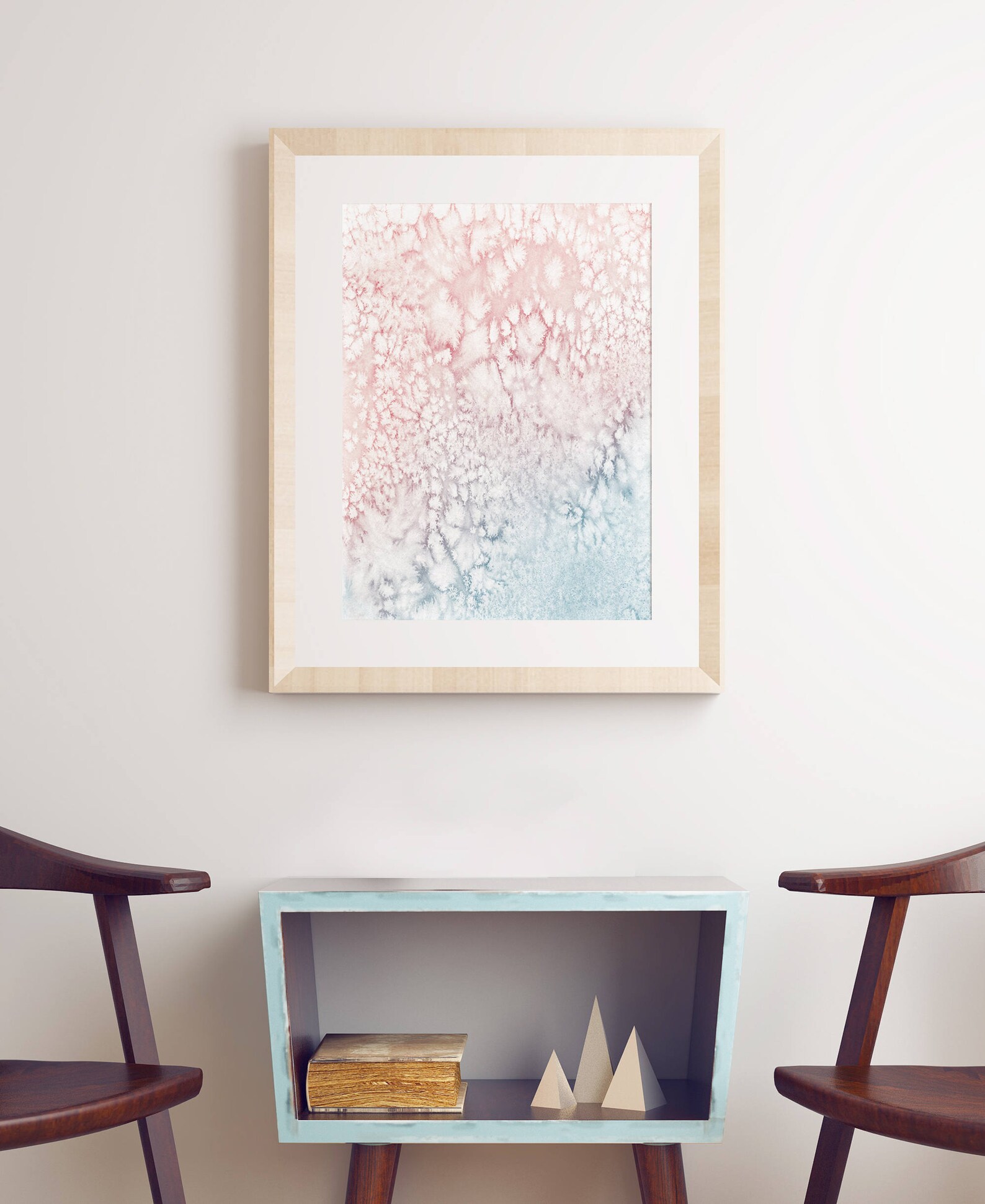 Pink Blue Wall Art Printable Watercolor Art Abstract Art Etsy