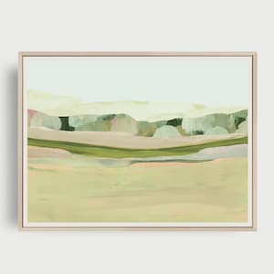 DRUCKBARE Wandkunst, helle moderne Wandkunst, abstrakte Landschaft, Wiesenmalerei, Wohnzimmer Wandkunst, moderne Landschaftskunst, gelb