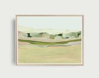 PRINTABLE Wall Art, Bright Modern Wall Art, Abstract Landscape Print, Meadow Painting, Living Room Wall Art, Modern Landscape Art, Yellow