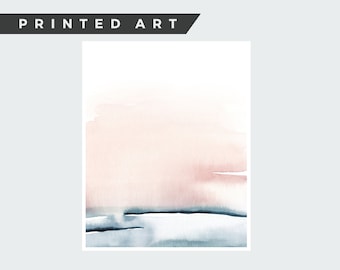Watercolor Print, GICLEE Art, Bedroom Wall Art, Wall Print, Pink Blue Art, Blush Pink Prints, Simple Wall Art, Landscape Art Print, Abstract