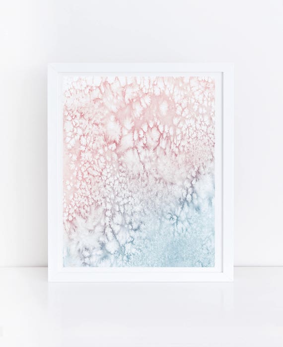 Pink Blue Wall Art Printable Watercolor Art Abstract Art Etsy