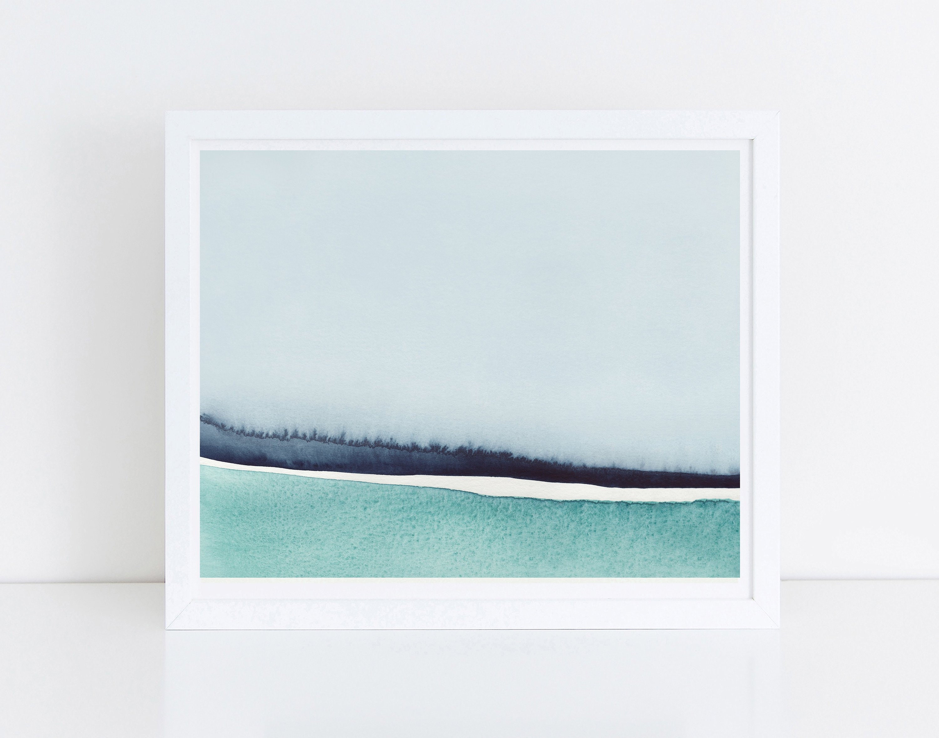 Horizontal Art, Blue Green Art, PRINTABLE Wall Art, Bedroom Wall Art ...
