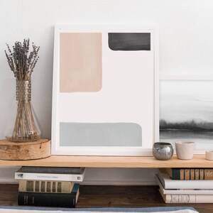 Neutralt tryck, Utskrivbar väggkonst, Modern konst från mitten av århundradet, Neutralt väggtryck, Modern konst, Modern utskrivbar konst, Enkelt tryck, Minimalistisk konst bild 2