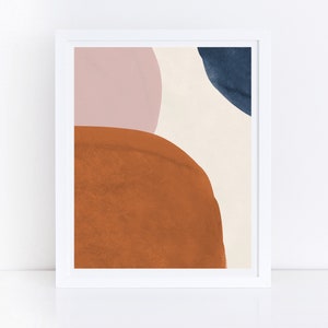 Mid Century Modern Wall Art, Printable Wall Art, Printable Art, Geometric Print, Geometric Wall Art, Minimal Art, Rust Pink Print, Simple image 1