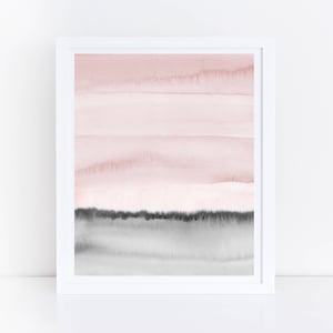 Blush Pink and Gray Print, Printable Watercolor Print, Pink and Black Print, Printable Abstract, Abstract Wall Art, Modern Wall Art, Simple