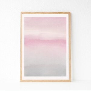 Watercolor Printable Art, Blush Gray Wall Art, Pink Grey Abstract Art, Abstract Art Print, Pink Watercolor Print, Instant Download Art image 3