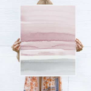 Blush Pink and Grey Abstract Art, Watercolor Printable Art, Watercolor Wall Art, Blush Prints, Pink Grey Wall Art, Bedroom Art, Abstract Art image 6