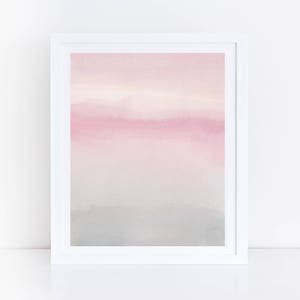 Watercolor Printable Art, Blush Gray Wall Art, Pink Grey Abstract Art, Abstract Art Print, Pink Watercolor Print, Instant Download Art image 1