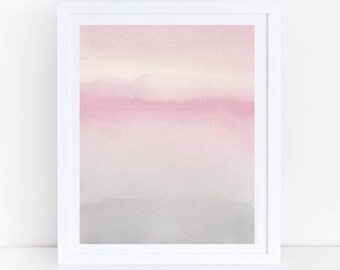 Watercolor Printable Art, Blush Gray Wall Art, Pink Grey Abstract Art, Abstract Art Print, Pink Watercolor Print, Instant Download Art