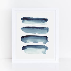 Indigo Print, Indigo Watercolor, Indigo Abstract Print, Blue Abstract Watercolor Print, Indigo Wall Art, Blue Watercolor Print, Abstract Art
