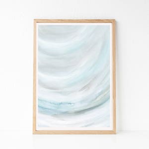 Abstract Printable Art, Blue Gray Abstract Art, Light Art Print, Simple Print, Modern Wall Art, Abstract Wall Art, Watercolor Art Print image 2