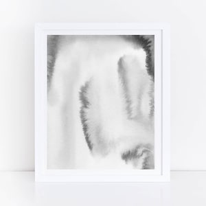 Gray Abstract Art, Gray Watercolor Print, Gray Prints, Gray Artwork, Modern Printable Art Print, Minimal Wall Art, Black and White Print