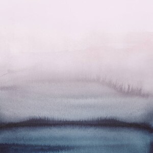 May include: Abstract watercolour painting with a gradient of colours from light pink to dark blue. The colours blend seamlessly, creating a soft and ethereal effect.