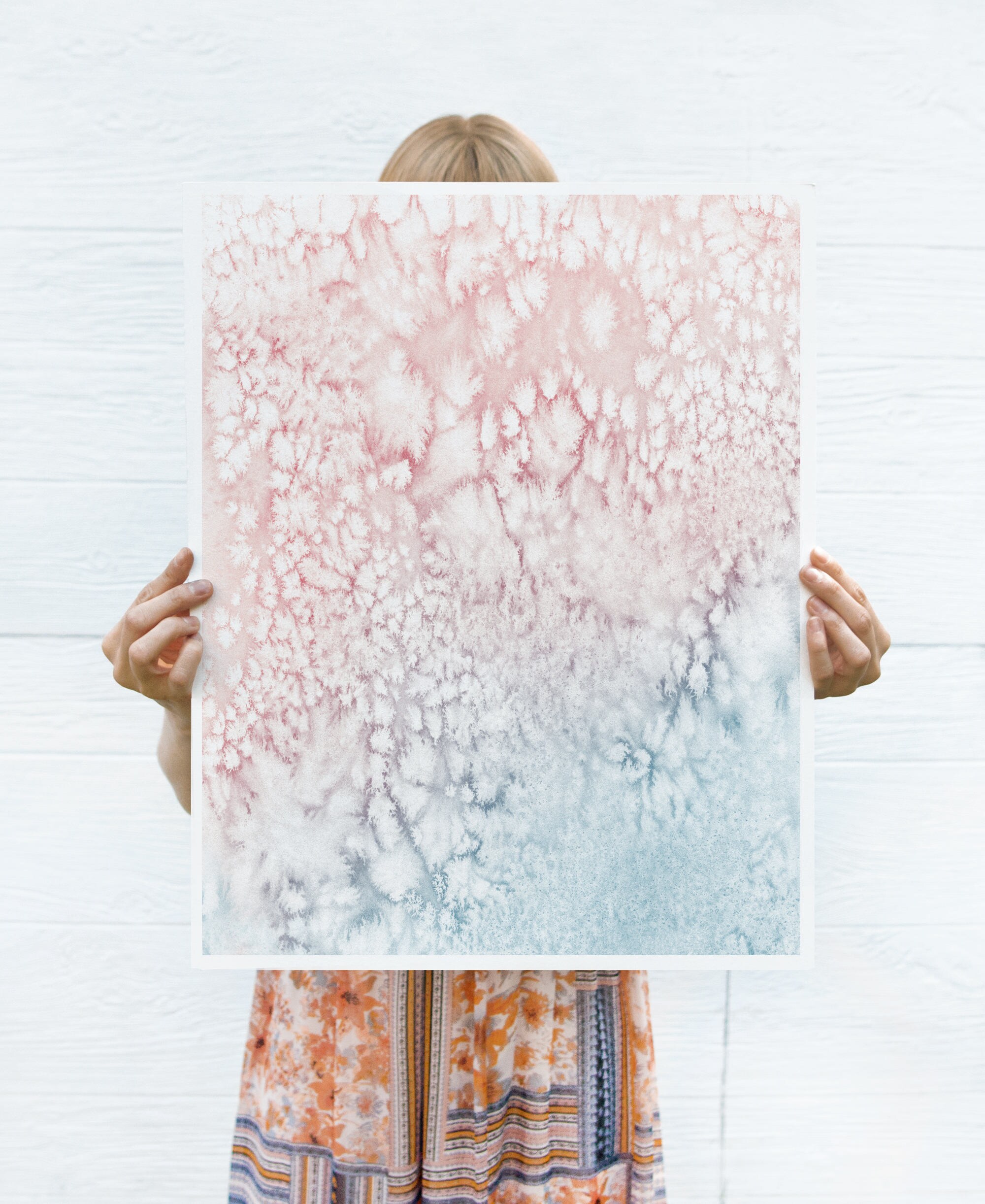 Pink Blue Wall Art Printable Watercolor Art Abstract Art Etsy