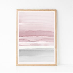 Blush Pink and Grey Abstract Art, Watercolor Printable Art, Watercolor Wall Art, Blush Prints, Pink Grey Wall Art, Bedroom Art, Abstract Art image 3