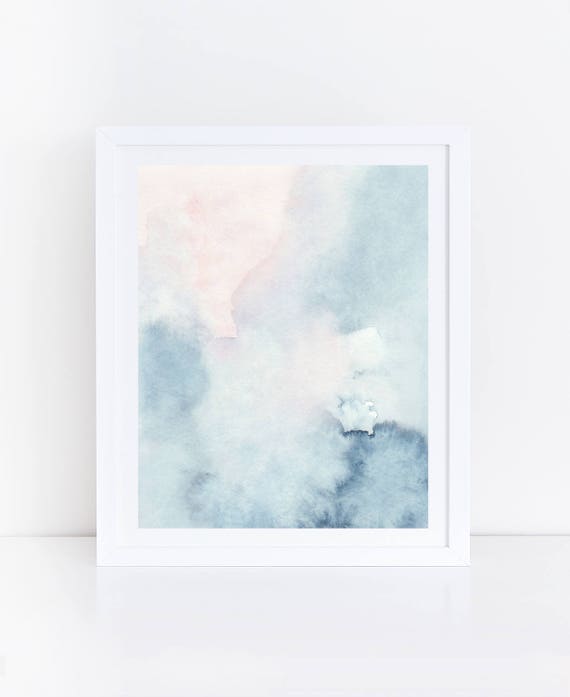 Printable Abstract Art Watercolor Wall Art Sky Print Blue | Etsy