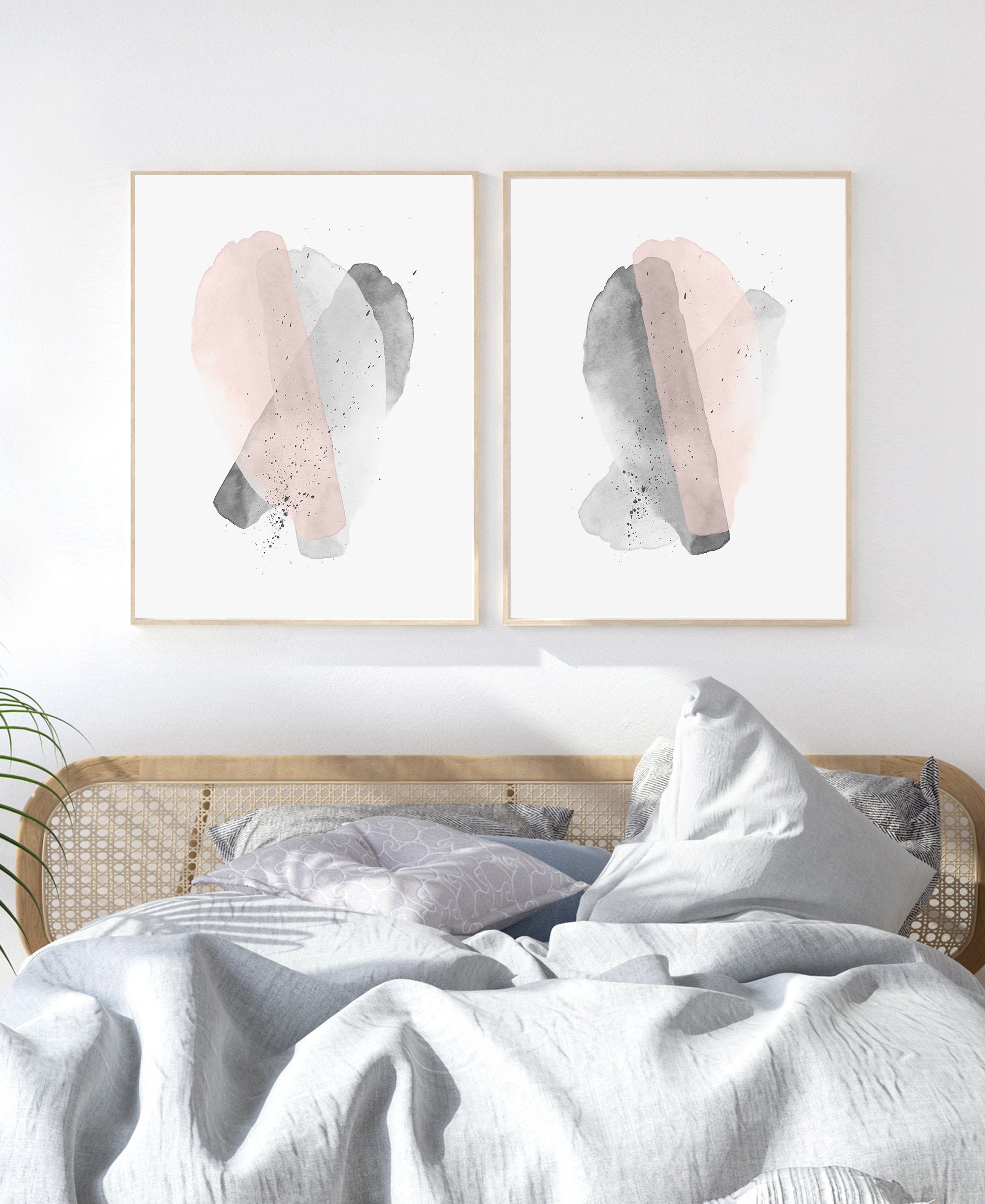 Bedroom Print Set PRINTABLE Wall Art Abstract Wall Art Set - Etsy