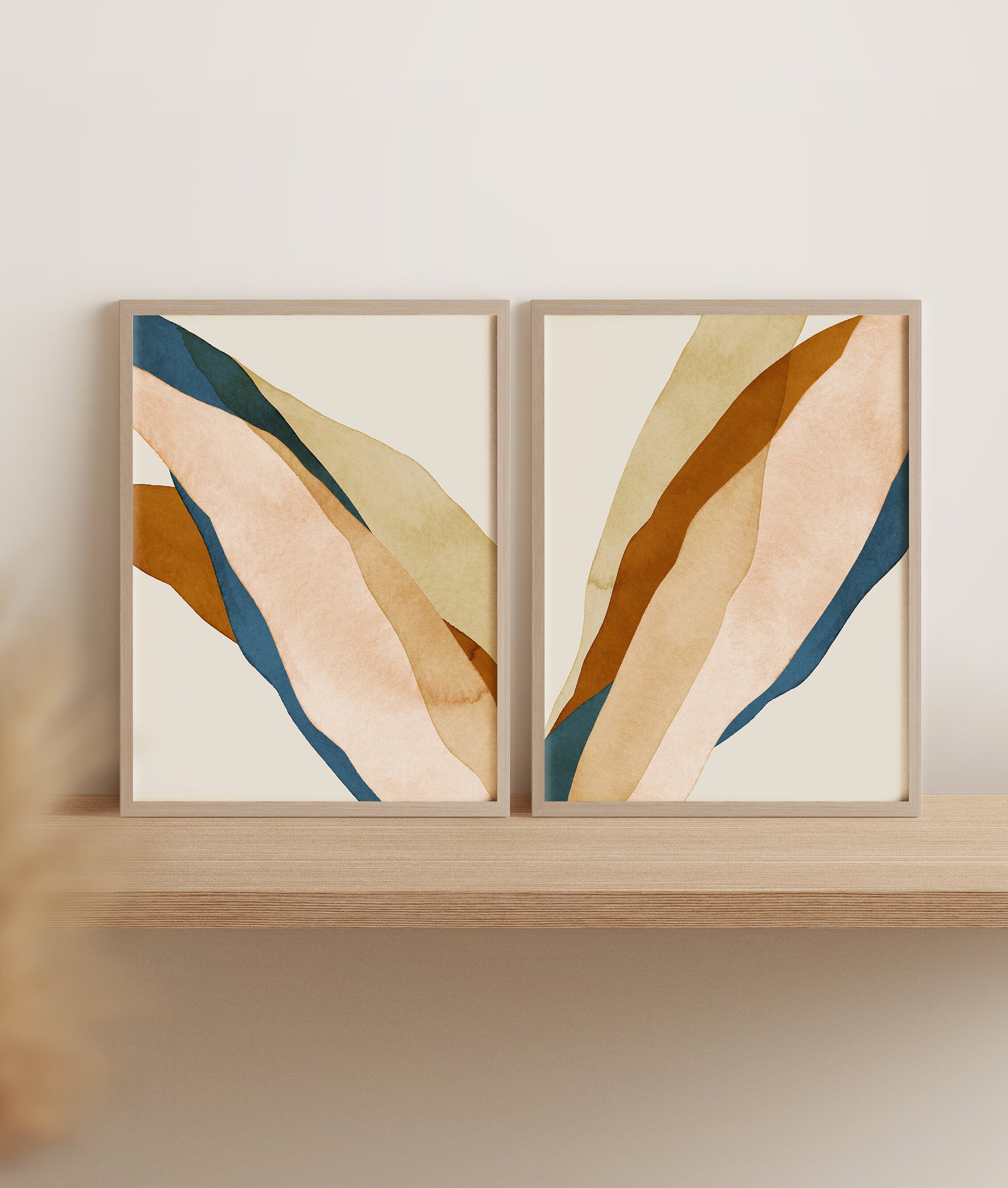 Set of 2 Prints, Printable Wall Art, Modern Abstract Art, Print Set ...