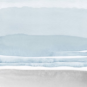 Blue Grey Watercolor Print, Printable Abstract Art, Blue Grey Wall Art, Neutral Wall Art, Blue ...