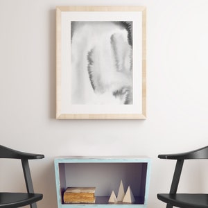 Gray Abstract Art, Gray Watercolor Print, Gray Prints, Gray Artwork ...