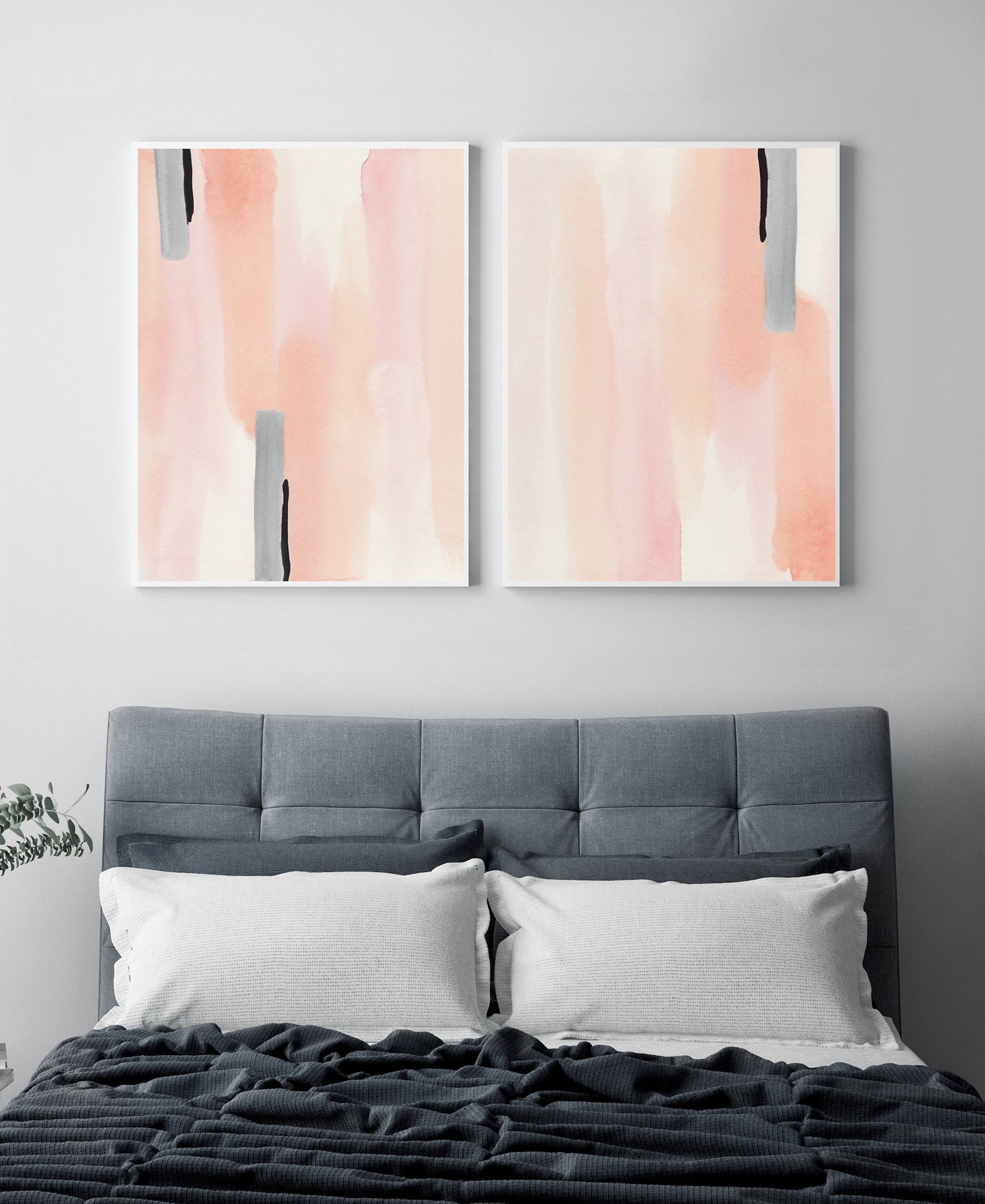Bedroom Print Set PRINTABLE Wall Art Set of 2 Prints Etsy