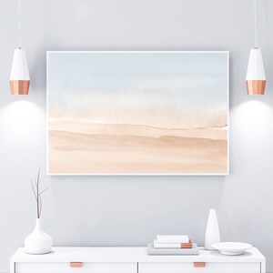 Neutral Print, Printable Wall Art, Desert Landscape, Abstract Art, Horizontal Wall Art, Watercolor Print, Neutral Wall Art, 24x36 Print image 2