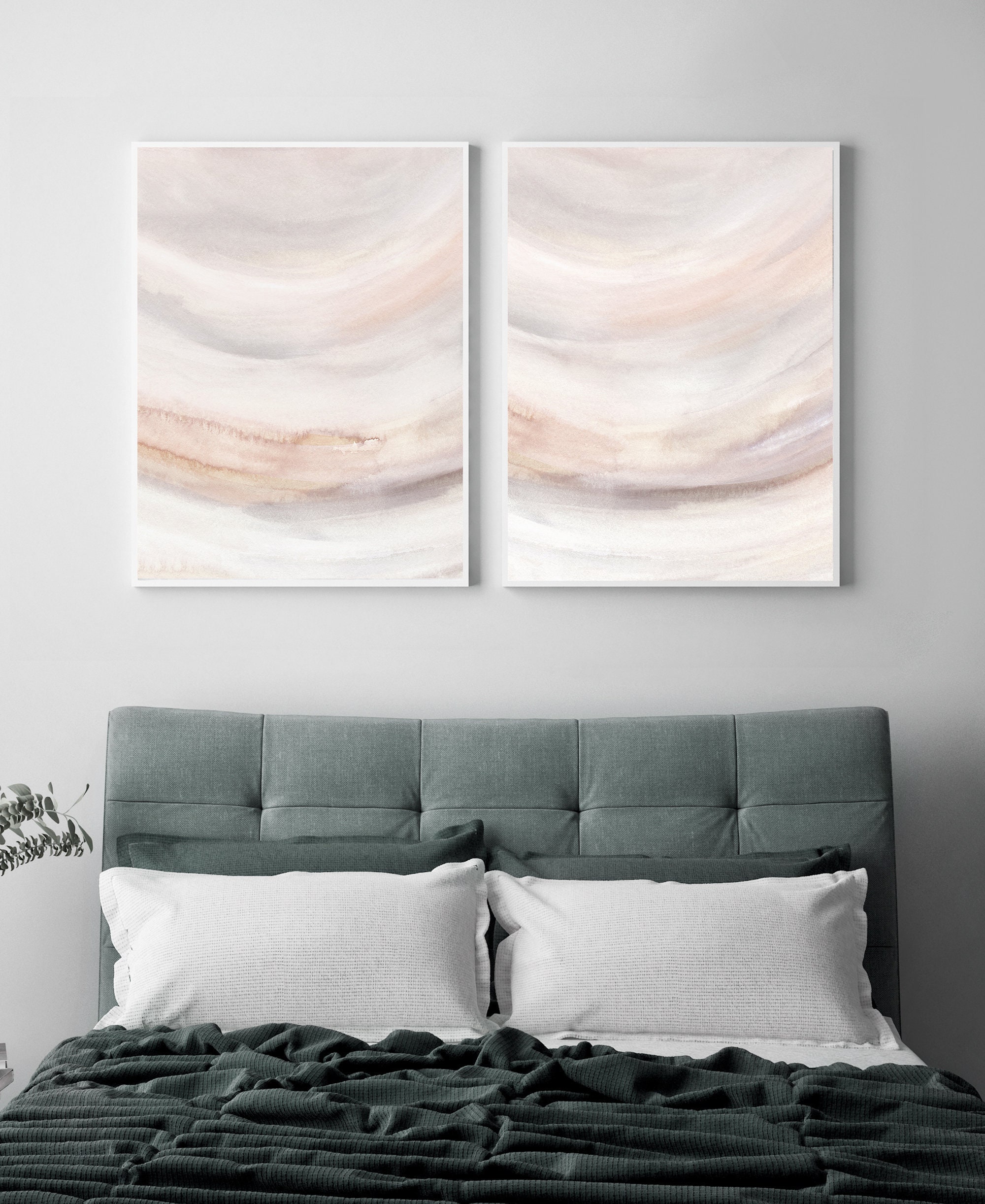 Neutral Wall Art PRINTABLE Art Print Set Set of 2 Prints Etsy