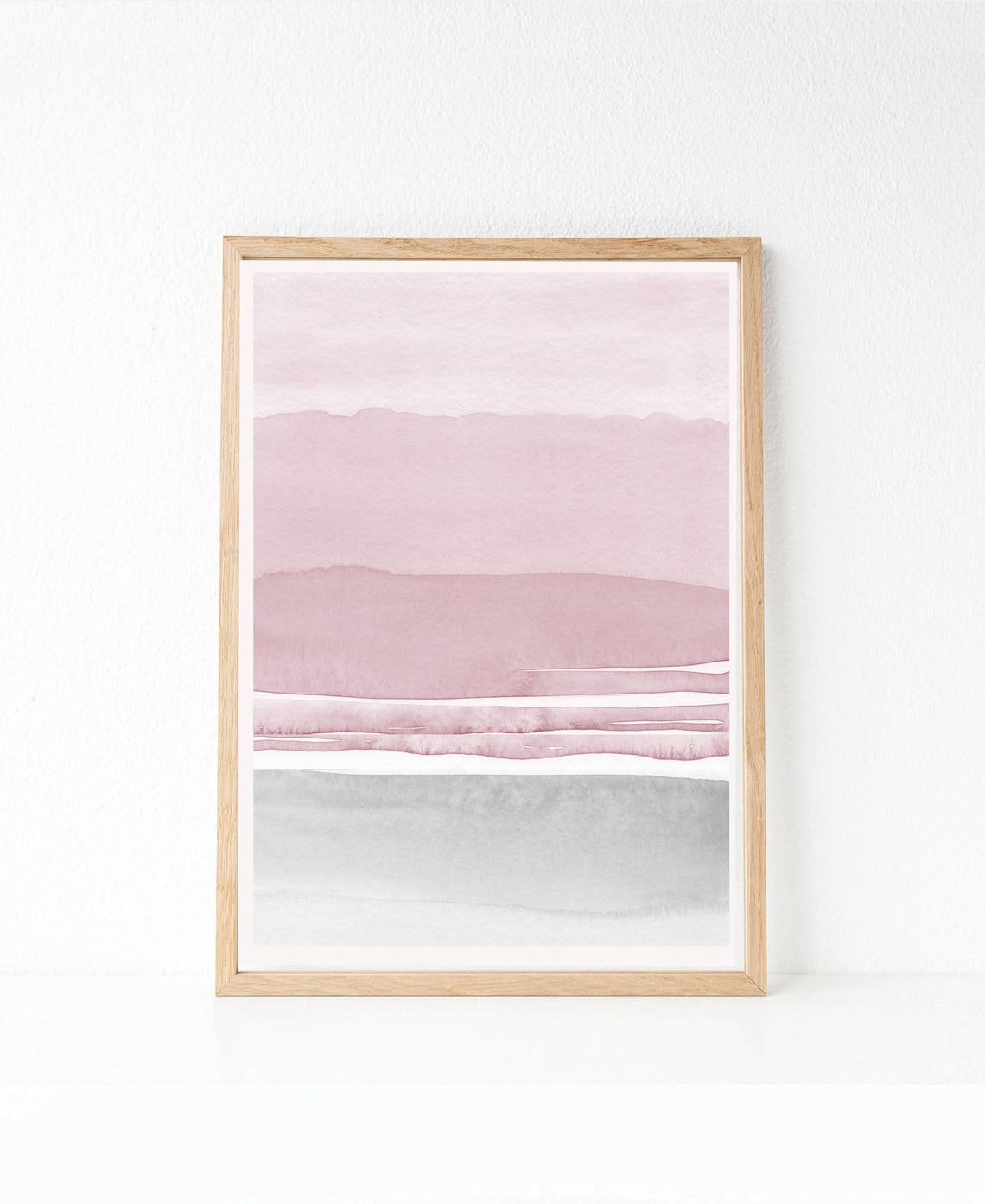 Pink Grey Abstract Art Watercolor Printable Art Pink Grey Etsy Canada