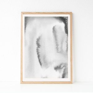 Gray Abstract Art, Gray Watercolor Print, Gray Prints, Gray Artwork ...