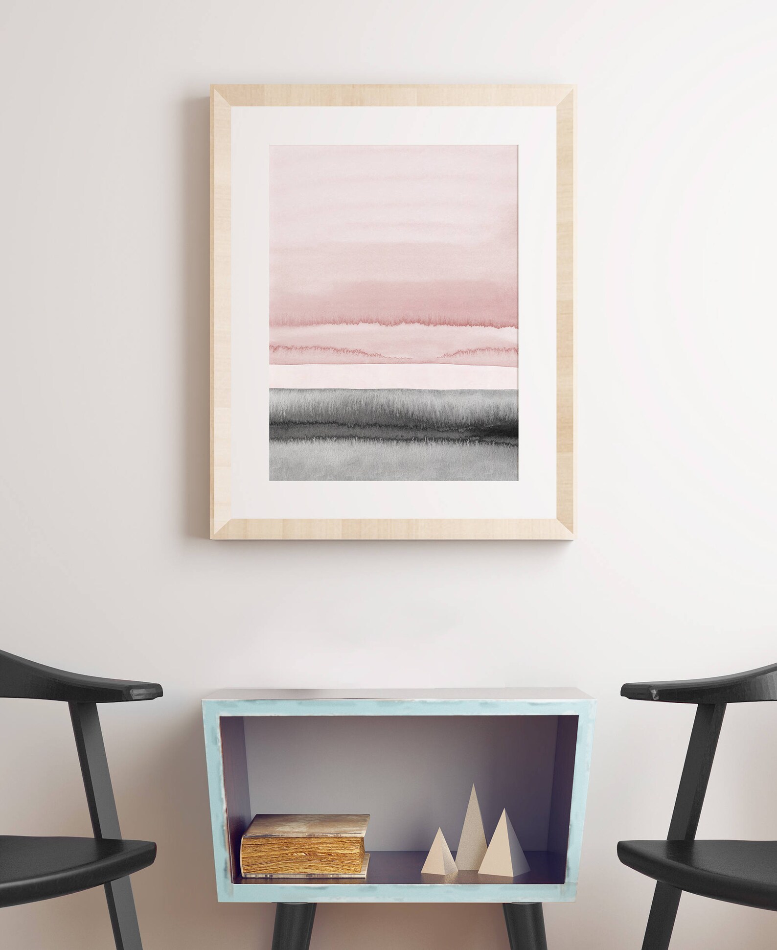 Pink and Black Wall Art Abstract Printable Art Pink and Gray Etsy